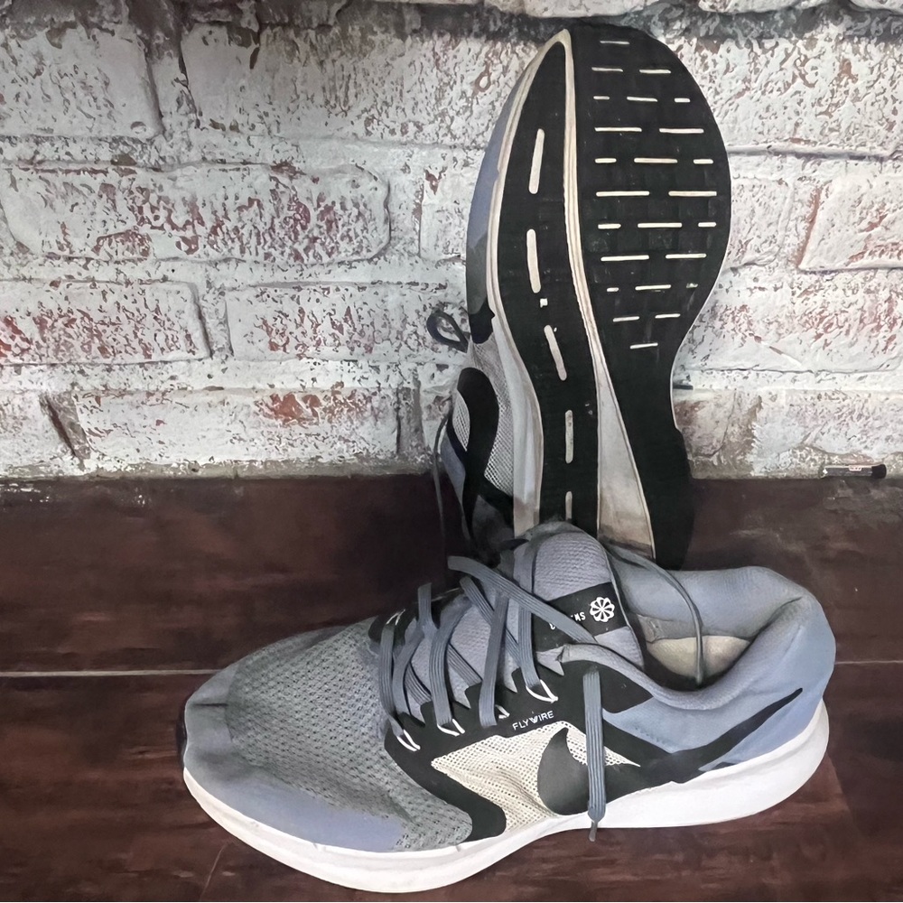 Gray Blue and Black Athletic Sneakers